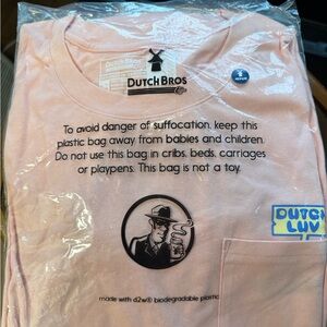Dutch Bros Light Pink Tee with Graphic Design